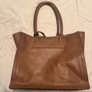Lucky Brand brown leather tote and pouch